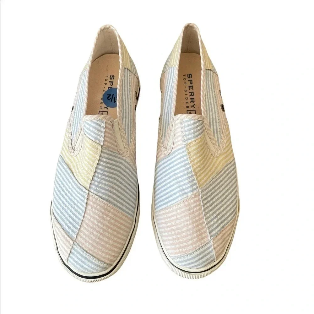 Sperry Top-Sider Pastel Striped Textile Casual Loafers Shoes